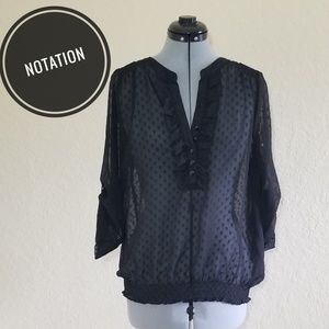 Black floral - Notation shirt - Size Large